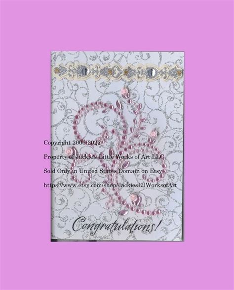 Wedding Day Dimensional Card Elegant Congratulations Gem Etsy In 2022