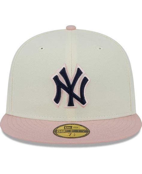 New Era Mens White Pink New York Yankees Chrome Rogue 59fifty Fitted