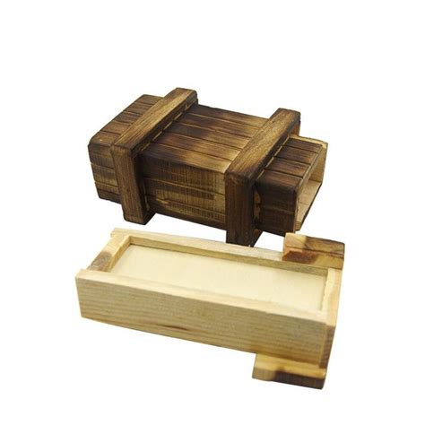 Small Funny Magic Secret Wood Drawer Wooden Puzzle Box Compartment