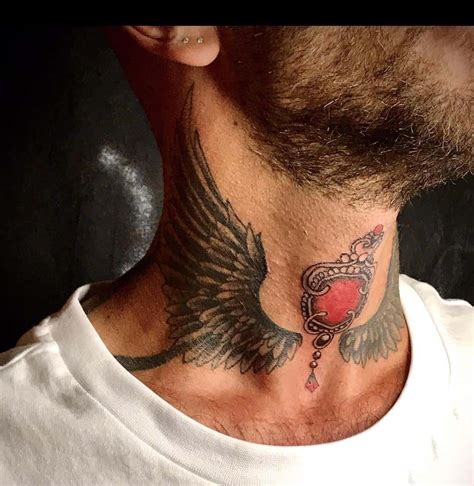 Wings On Neck Tattoo Meaning 70 Coolest Neck Tattoos For Men