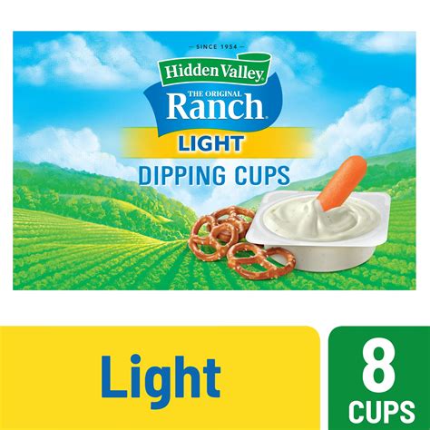 Hidden Valley Original Ranch Light Salad Dressing To Go Cups 1 5 Ozs Each 8 Count Walmart