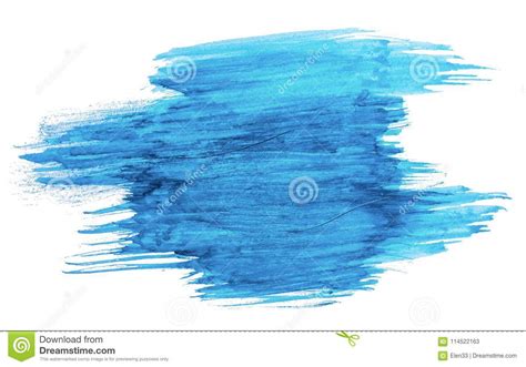 Blue Watercolor Texture Paint Stain Brush Stroke Stock Illustration