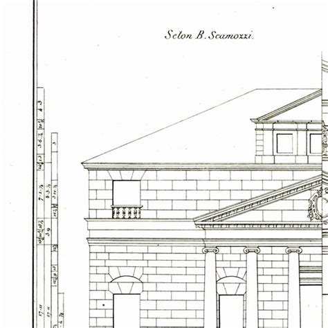 Villa Foscari Architect Drawing 1842 La Malcontenta Facade