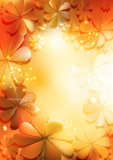 Orange Background Design With Flowers Best Flower Site