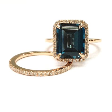 Our collection of 14 karat rose gold settings features a range of gorgeous styles. Topaz Wedding Ring Sets!8x10mm London Blue,Diamond ...