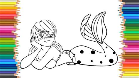 Miraculous Ladybug and Cat Noir Coloring Book Pages Videos Kids Art Merm...