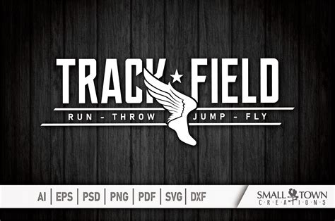 Track And Field Team Logo Winged Shoe Print Cut And Design