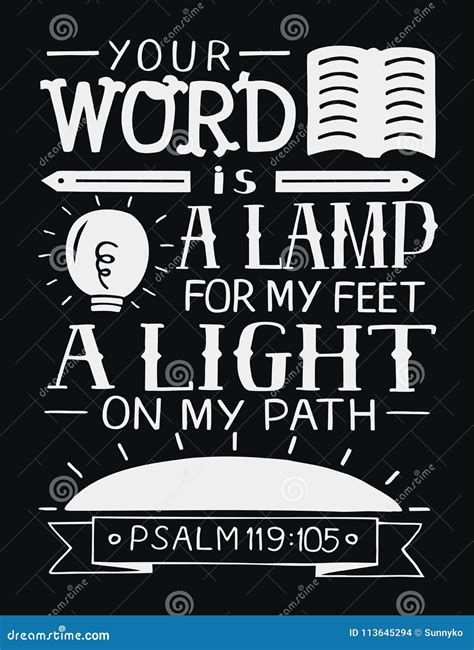 Hand Lettering With Bible Verse Your Word Is A Lamp For My Feet A