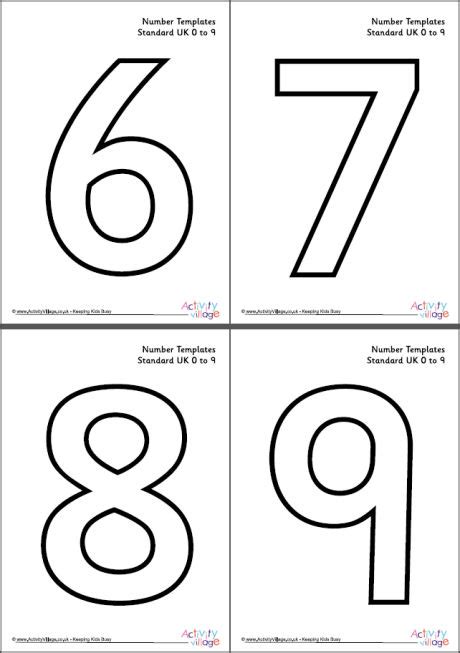 Number Templates 0 To 9