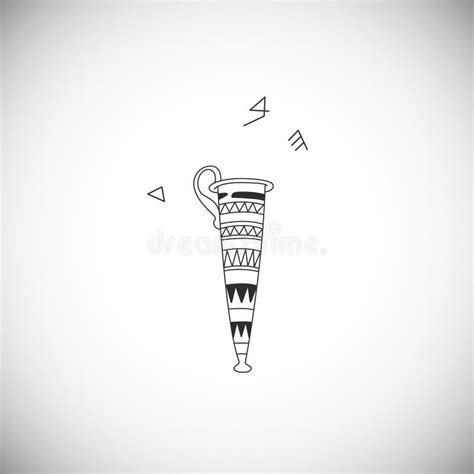 Black Ancient Greek Pot Line Icon Of Vase With A Pattern Stock Vector