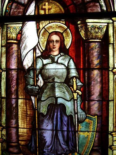 Joan Of Arc Maid Of Heaven Stained Glass Window Of Joan In Chruch
