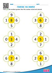 math comparing numbers worksheets kindergarten