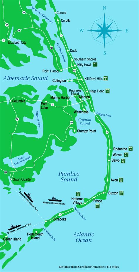 Outer Banks Ferry System Map