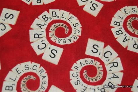 T251 Scrabble Game Hasbro Letter Tiles Swirl Cotton Fabric Quilt Fabric