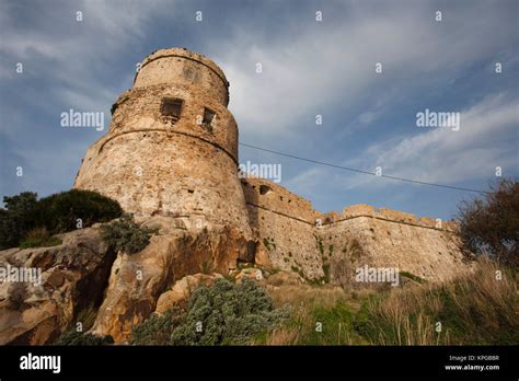 Tunisia Northern Tunisia Tabarka Genoese Fort And Lighthouse Stock