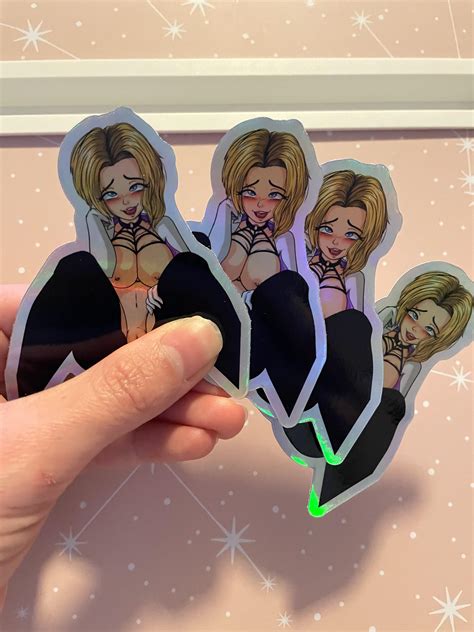 Holographic Ahegao Nude Spider Gwen Stickers Link In Comments