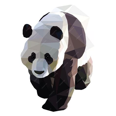 Premium Vector Low Poly Panda