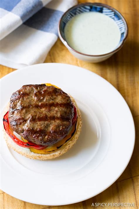 Lamb Burgers With Tabbouleh And Grilled Peppers