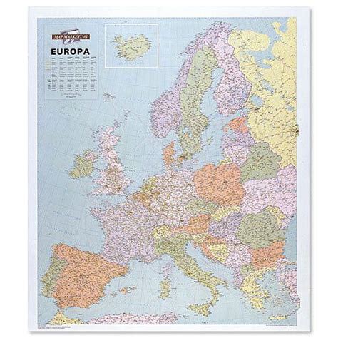 Europe Map Laminated Unframed 64 Miles To 1 Inch Scale Map Marketing