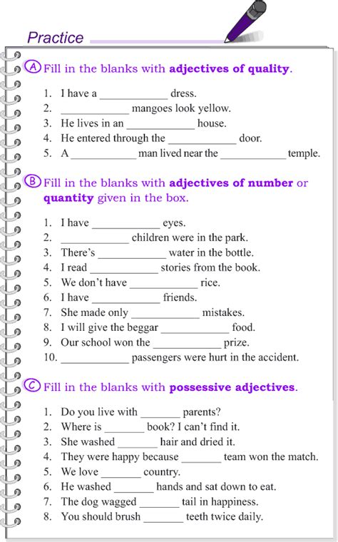 Adjectives Worksheets For Grade 4 Pdf Thekidsworksheet