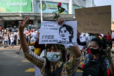 Myanmar Anti Coup Protesters Honour Woman Shot Dead By Police Indsamachar