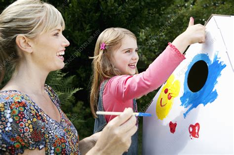 Mother And Daughter Painting Together Stock Image F0038860