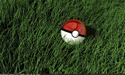 Red And White Pokemon Pokeball Pokémon Pokéballs Grass Render Hd