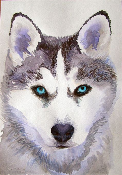 Husky 2017 Ink Drawing By Asya Kozachek Artfinder