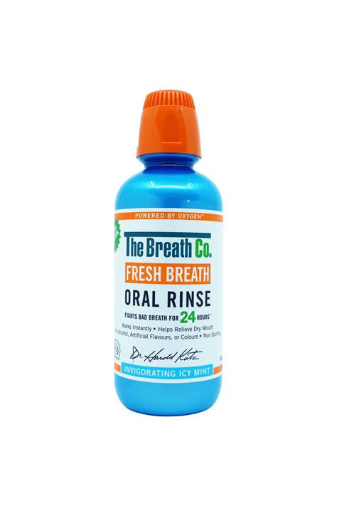 the breath co fresh breath oral rinse icy mint 500ml
