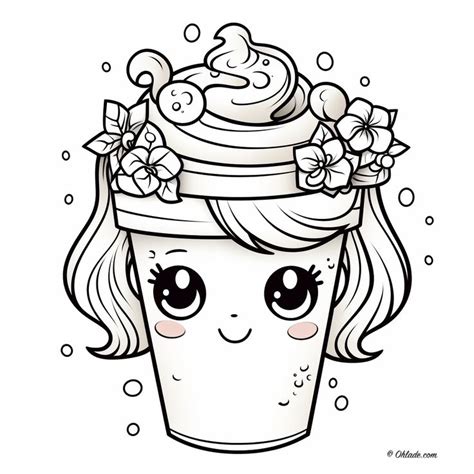 Sip Color Repeat Starbucks Kawaii Coloring Pages For An Extra