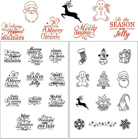 Amazon Com Merry Christmas Theme Clear Stamps New Year Clear Craft Stamps Blessing Words Clear