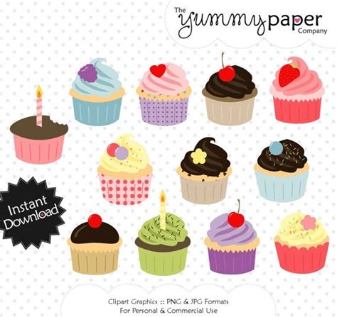 Pretty Cupcakes Clipart Cupcake Digital Clipart Personal And