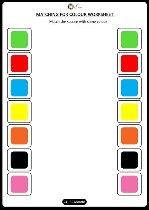 Matching Color Worksheet For Kids 24 30 Months Color Worksheets