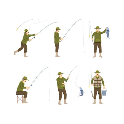 Fisherman Character Collection 2861006 Vector Art At Vecteezy