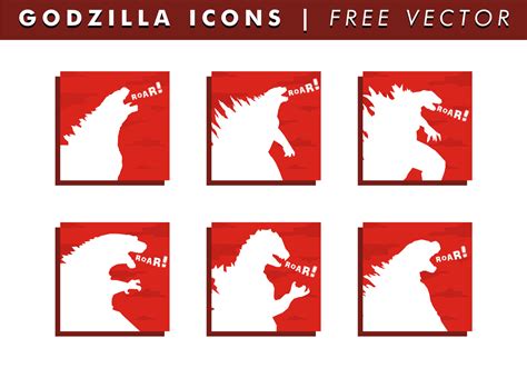 Ícones Godzilla Vector Grátis 100783 Vetor No Vecteezy