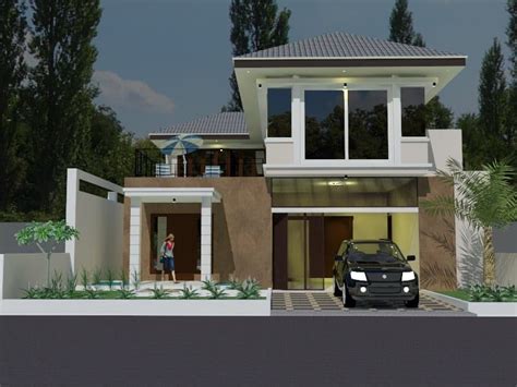 Desain Rumah Mungil Kompleks Dengan Garasi Dan Taman Thegorbalsla The