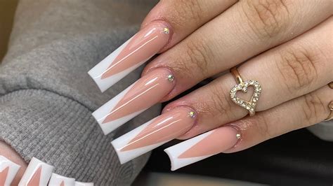 V Shape V French Tip Coffin Nails From Squoval To Stiletto Heres