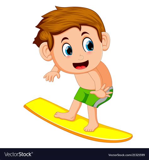 Young Surfer Cartoon Royalty Free Vector Image