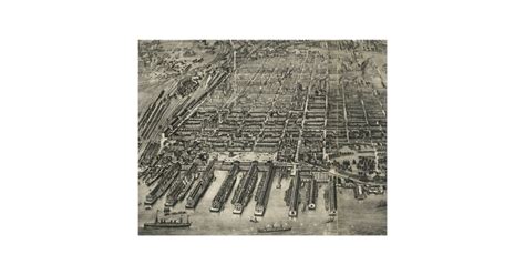 Pictorial Map Of Hoboken Nj 1904 Poster Zazzlebe