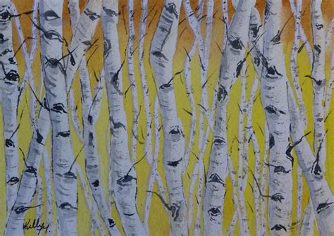 Yellow Birch Painting By Kelly Mills