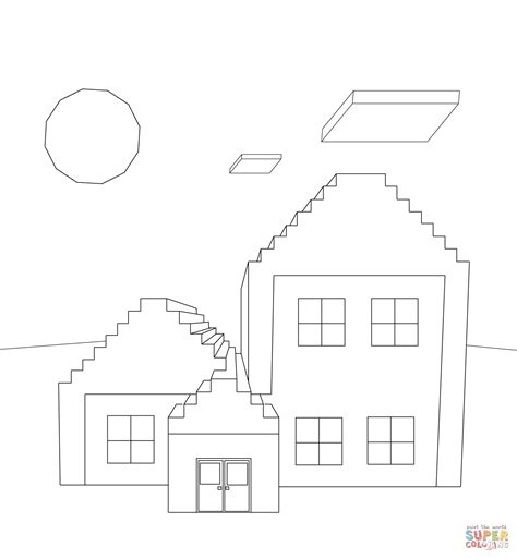 Minecraft House From Minecraft Coloring Pages Minecraft Coloring
