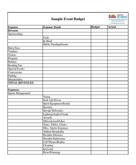 Event Budget Templates 14 Free Word Excel And Pdf Formats Samples