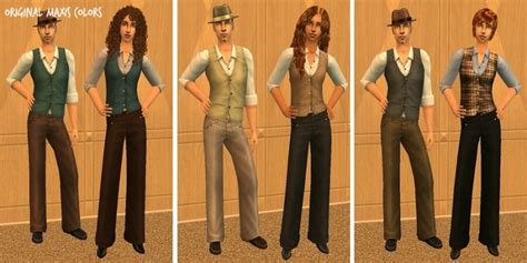 Wcifrequest Rolled Sleeved Button Up And Vest Top Sims 4 Studio