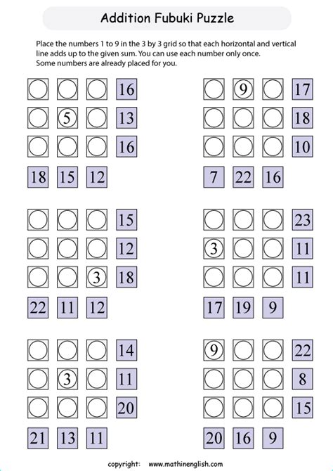 These math puzzles can sharpen the kids mind and also increase the thinking ability. Printable primary math worksheet for math grades 1 to 6 ...