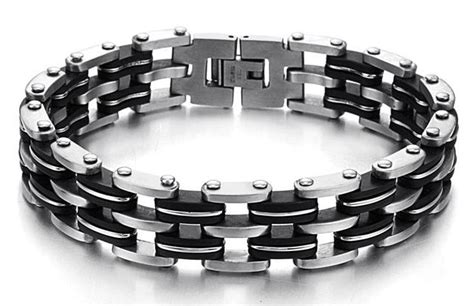 This will make it easier for you to clean elaborate designs that are hard to. Stainless Steel and Black Rubber Bracelet