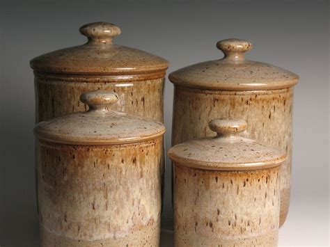 Stoneware Canister Set 4 Piece Pottery By Brentsmithpottery