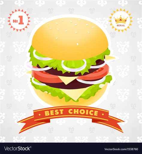 Burger Royal Royalty Free Vector Image Vectorstock