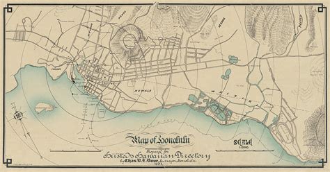 1892 Historical Map Of Honolulu In Color Photograph By Toby Mcguire