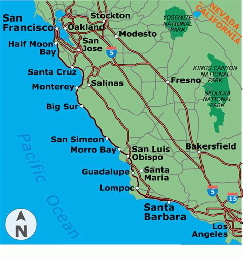 California Pacific Coast Highway Map Printable Maps My Xxx Hot Girl
