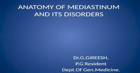Anatomy Of Mediastinum And Its Disorders Pptx Powerpoint